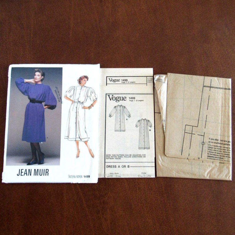 Vintage 1985 Designer Jean Muir Sewing Pattern 1499 Dress Size Womens 8 - Picture 2 of 6